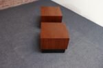 Pair of Midcentury Walnut Plinth Base Side Tables Attributed to Adrian Pearsall - Image 3