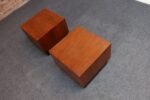 Pair of Midcentury Walnut Plinth Base Side Tables Attributed to Adrian Pearsall - Image 2