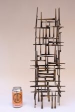 Vintage Brutalist Abstract Freestanding Metal Nail Art Sculpture - Image 10