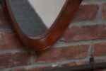 Vintage Italian Oval Walnut Wall Mirror with Original Rope Strap - Image 19