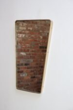 Italian Modern Contour Wall Mirror with Beaded Brass Frame after Gio Ponti - Image 3