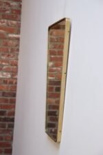 Italian Modern Contour Wall Mirror with Beaded Brass Frame after Gio Ponti - Image 8