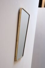 Italian Modern Contour Wall Mirror with Beaded Brass Frame after Gio Ponti - Image 6
