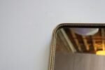 Italian Modern Contour Wall Mirror with Beaded Brass Frame after Gio Ponti - Image 9