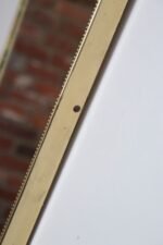 Italian Modern Contour Wall Mirror with Beaded Brass Frame after Gio Ponti - Image 13