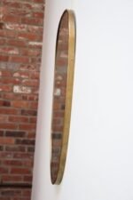 Vintage Italian Distressed Oblong Wall Mirror with Brass Frame after Gio Ponti - Image 8
