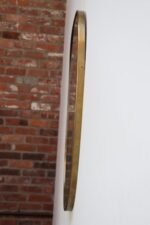 Vintage Italian Distressed Oblong Wall Mirror with Brass Frame after Gio Ponti - Image 9