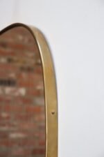 Vintage Italian Distressed Oblong Wall Mirror with Brass Frame after Gio Ponti - Image 26