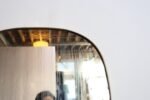 Vintage Italian Distressed Oblong Wall Mirror with Brass Frame after Gio Ponti - Image 15