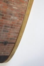 Vintage Italian Distressed Oblong Wall Mirror with Brass Frame after Gio Ponti - Image 21