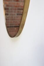 Vintage Italian Distressed Oblong Wall Mirror with Brass Frame after Gio Ponti - Image 30