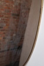 Vintage Italian Distressed Oblong Wall Mirror with Brass Frame after Gio Ponti - Image 12