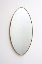 Italian Modern Oval Wall Mirror with Brass Frame after Gio Ponti - Image 2