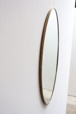 Italian Modern Oval Wall Mirror with Brass Frame after Gio Ponti - Image 4