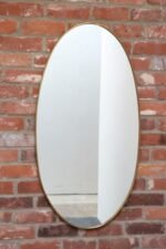 Vintage Italian Elliptical Wall Mirror with Brass Frame after Gio Ponti - Image 5