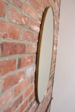 Vintage Italian Elliptical Wall Mirror with Brass Frame after Gio Ponti - Image 7