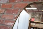 Vintage Italian Elliptical Wall Mirror with Brass Frame after Gio Ponti - Image 14