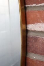 Vintage Italian Elliptical Wall Mirror with Brass Frame after Gio Ponti - Image 11