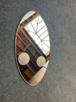 Italian Modern Oval Wall Mirror with Brass Frame after Gio Ponti - Image 10