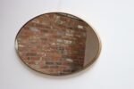 Italian Modern Oval Wall Mirror with Brass Frame after Gio Ponti - Image 8