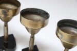 Set of Seven Vintage Trench Art Brass Goblets with Bakelite Card Suit Bases - Image 14