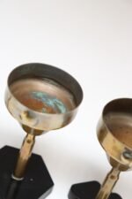 Set of Seven Vintage Trench Art Brass Goblets with Bakelite Card Suit Bases - Image 27