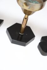 Set of Seven Vintage Trench Art Brass Goblets with Bakelite Card Suit Bases - Image 31