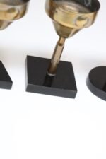 Set of Seven Vintage Trench Art Brass Goblets with Bakelite Card Suit Bases - Image 32