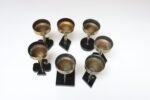Set of Seven Vintage Trench Art Brass Goblets with Bakelite Card Suit Bases - Image 10