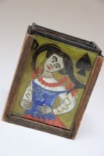Vintage Polish Folk Art Hand-Painted Wooden Playing Card Holder by Irena Makowey - Image 4