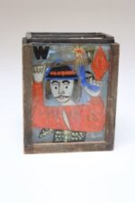 Vintage Polish Folk Art Hand-Painted Wooden Playing Card Holder by Irena Makowey - Image 9