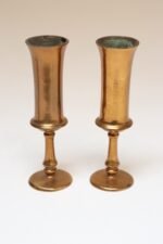 Pair of Vintage Arts and Crafts Style Copper Goblets / Bud Vases - Image 2