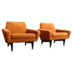 Pair of Italian Modernist Sculptural Lounge Chairs by Pizzetti