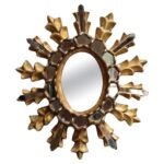 Petite Italian Vintage Giltwood "Sunburst" Decorative Wall Mirror