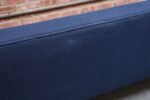 Vintage Italian Modernist Sculptural Sofa in Blue Tweed with Brass Tapered Legs - Image 30