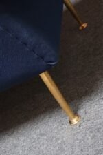 Vintage Italian Modernist Sculptural Sofa in Blue Tweed with Brass Tapered Legs - Image 35