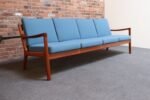 Danish Modern Four Seat Teak "Senator" Sofa by Ole Wanscher for France and Son - Image 4