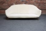 Vintage Italian Modern Curved Sofa on Brass Splayed Legs - Image 5