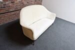 Vintage Italian Modern Curved Sofa on Brass Splayed Legs - Image 11