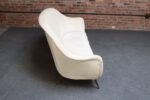 Vintage Italian Modern Curved Sofa on Brass Splayed Legs - Image 10