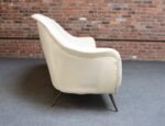 Vintage Italian Modern Curved Sofa on Brass Splayed Legs - Image 8