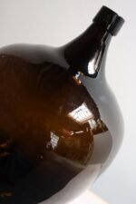 Vintage French Amber Glass Demijohn / Bonbonne Ambrée Brune - Image 19