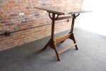 Vintage Industrial Anco Bilt Cast Iron and Oak Drafting Table with Steel Surface - Image 2