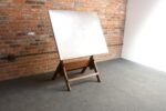 Vintage Industrial Anco Bilt Cast Iron and Oak Drafting Table with Steel Surface - Image 4