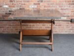Vintage Industrial Anco Bilt Cast Iron and Oak Drafting Table with Steel Surface - Image 10