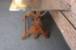 Vintage Industrial Anco Bilt Cast Iron and Oak Drafting Table with Steel Surface - Image 13