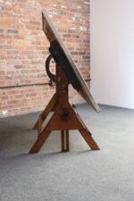 Vintage Industrial Anco Bilt Cast Iron and Oak Drafting Table with Steel Surface - Image 18