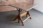 Vintage Industrial Anco Bilt Cast Iron and Oak Drafting Table with Steel Surface - Image 12