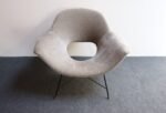 Wide Vintage Italian Metal and Velvet Lounge Chair by Augusto Bozzi for Saporiti - Image 5