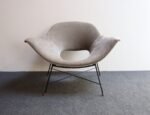 Wide Vintage Italian Metal and Velvet Lounge Chair by Augusto Bozzi for Saporiti - Image 6